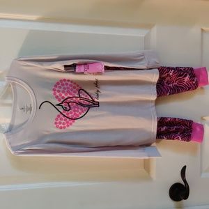 Baby Phat Girls Grey Pink Animal Print Pajama Set NWT Size 4